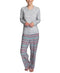 MUK LUKS Butter-Knit Henley Grey Top Pajama Set Size Large